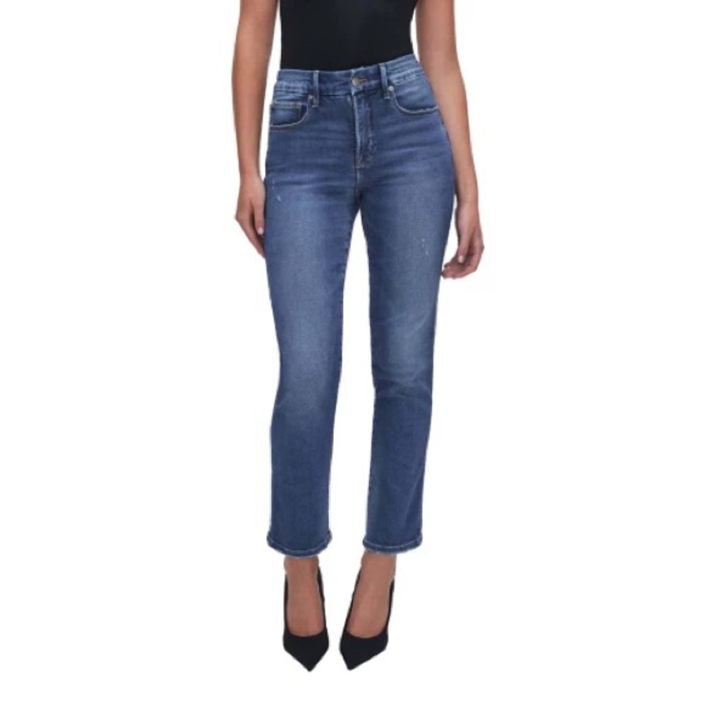 GOOD AMERICAN Good Legs Light Compression Slim Fit Straight Jeans